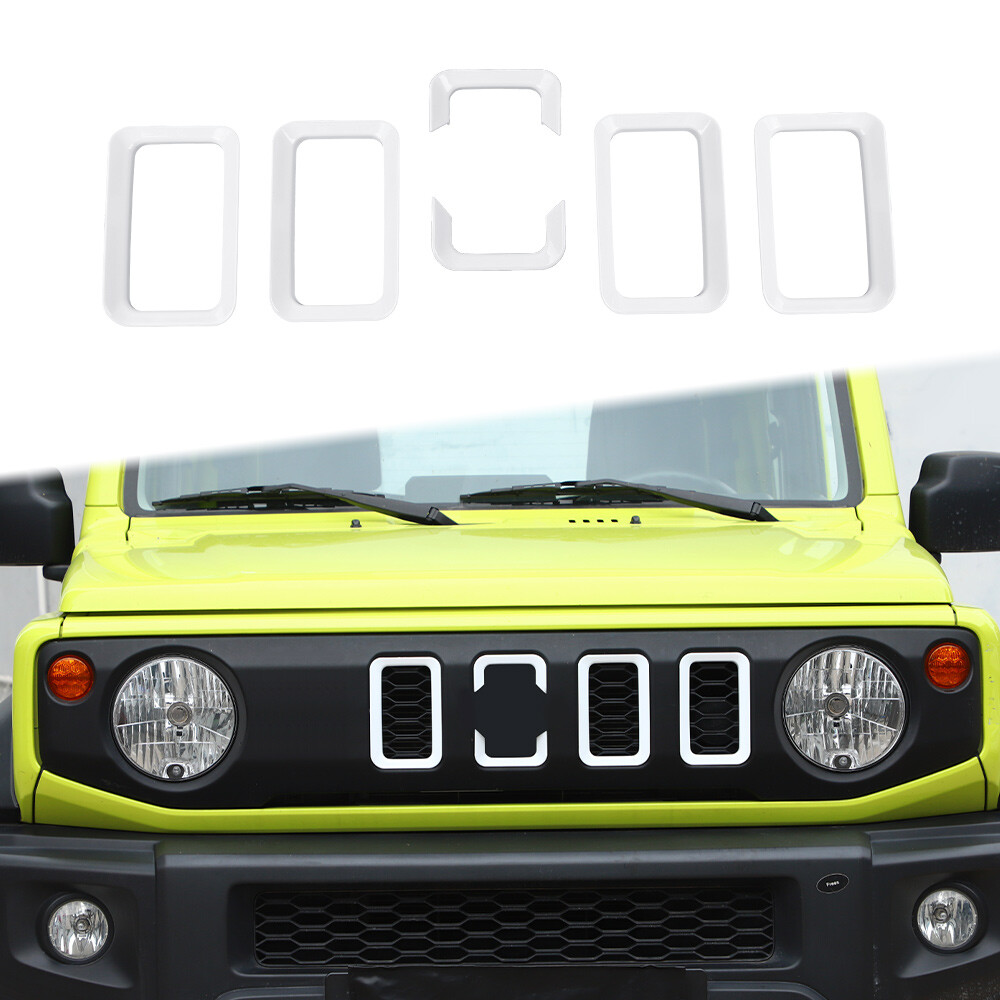 6× White ABS Exterior Front Grill Grille Inserts Trim For Suzuki