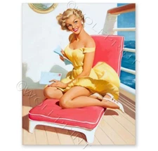 "Sea Worthy" 1958 Elvgren Vintage Style Pin-Up Poster  16x20