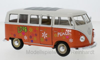 1/24 Welly Vw T1 Bus Orange Weiß Flower Power WEL22095A1