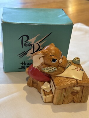 Vintage Pendelflosse Hasen 'Boswell' in rot neuwertig / verpackt New Old Stock