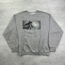 Vintage 90s Eeyore Sweatshirt Size Large Gray Disney Winnie the Pooh Crewneck
