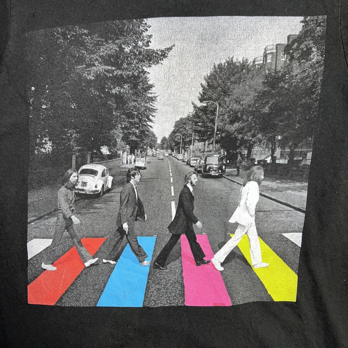 The Beatles Abbey Road Short Sleeve T-shirt Colored Crosswalk Size