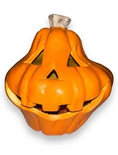 1998 Foam Pumpkin 9” The Magic Paper Group Decor Light Up Works Great Halloween