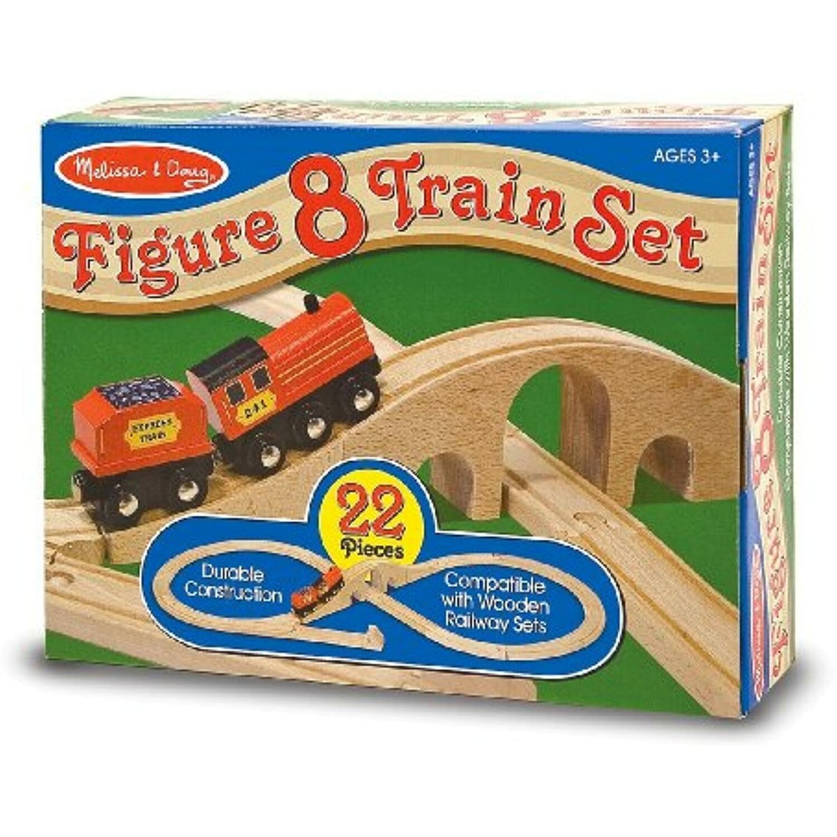 Wood Train Box Set Pencil Box Portable Train Set