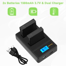 2Pcs Battery+Charger for Panasonic CGA-S005 CGA-S005E CGA-S005A Pentax D-Li106