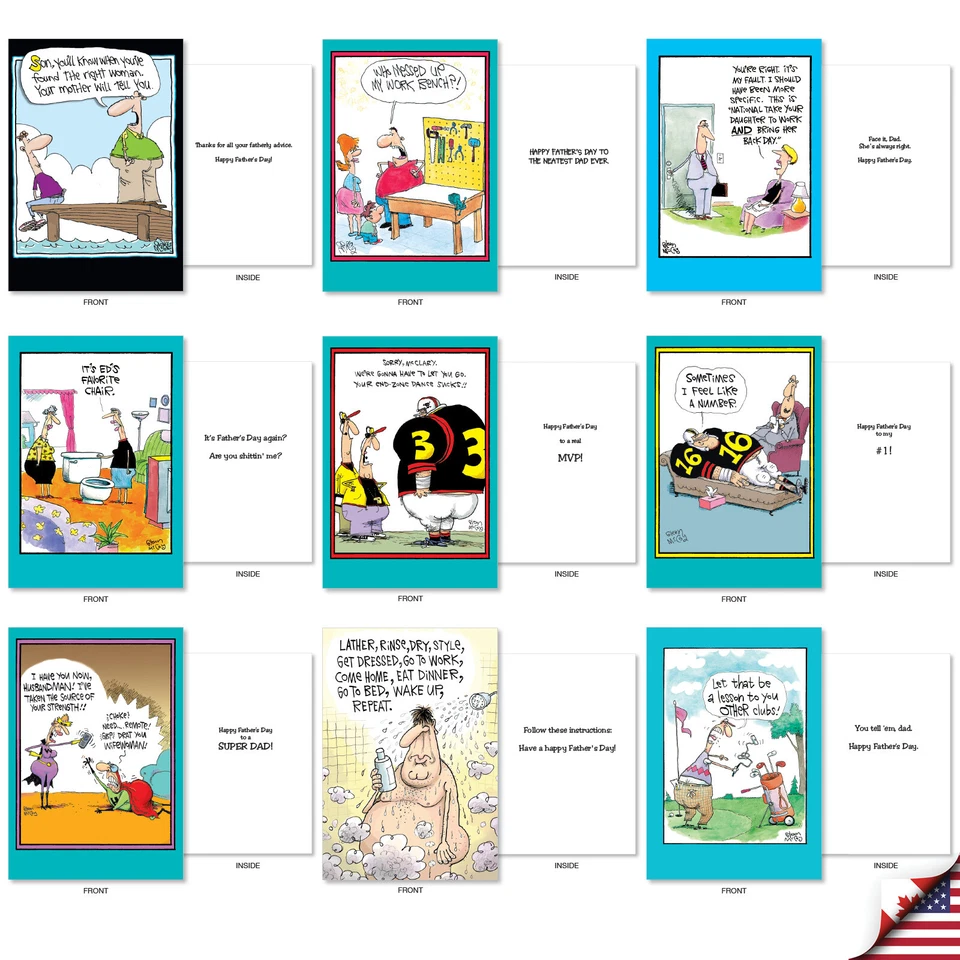 Juego de 36 tarjetas divertidas del día del padre Asst'd con sobres (36 diseños) papá - papás divertidos Foto 3 de 4