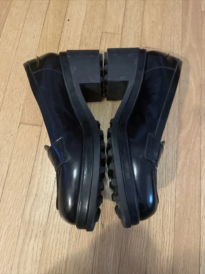 ROBERT CLERGERIE MOCASINES DE CENTAVO DE FORMA PLANA CUERO NEGRO - TALLA 40 (Talla 9 de EE. UU.) Foto 4 de 4