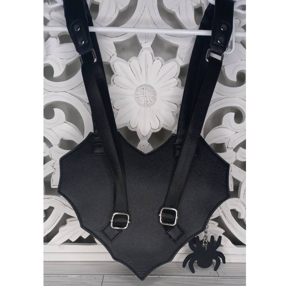 Mad Engine Halloween Spider Web Heart Backpack Purse - New  display picture 1