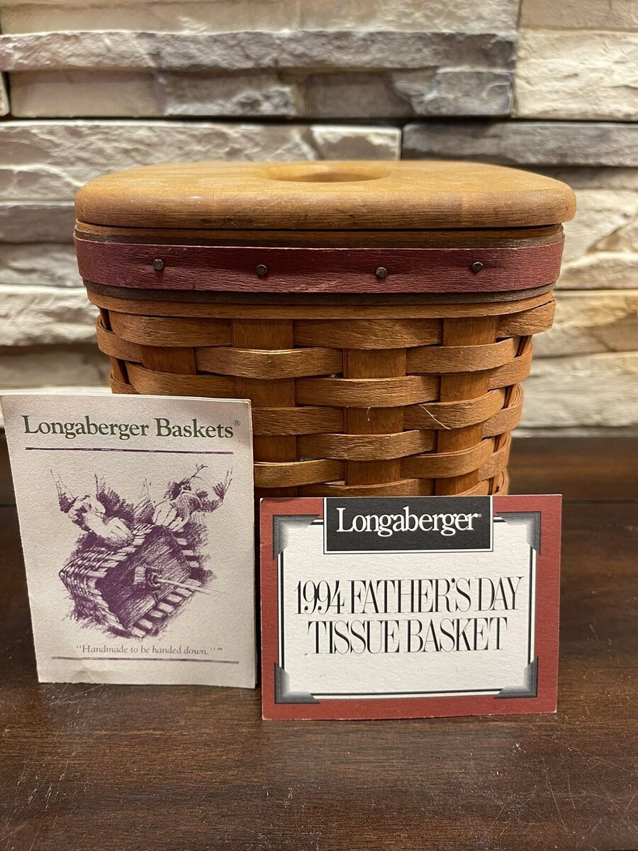 Longaberger 1994 Tissue Basket, Complete Set With Lid Longaberger 1994 Tissue Basket, Complete Set With Lid