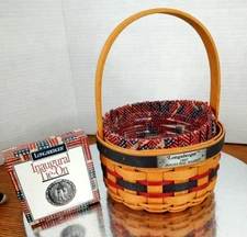 Longaberger 1997/2001  Inaugural Patriotic Combo Basket with Tie On