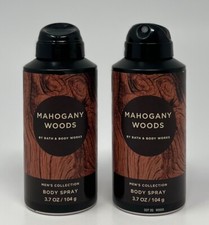 2 BATH  BODY WORKS MAHOGANY WOODS MEN'S COLLECTION ALL OVER BODY SPRAY COLOGNE