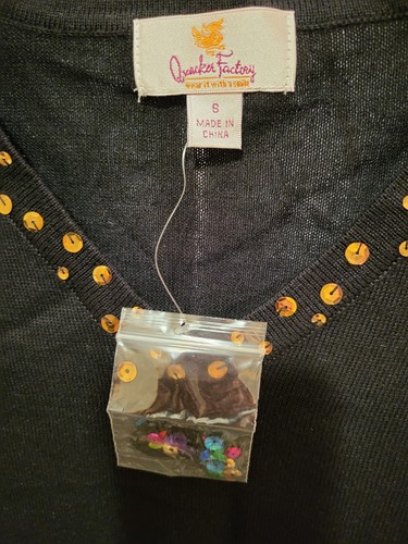 Quacker Factory Winter Christmas Three Multicolor Sequins Sweater SZ Small(0340) - Picture 2 of 6