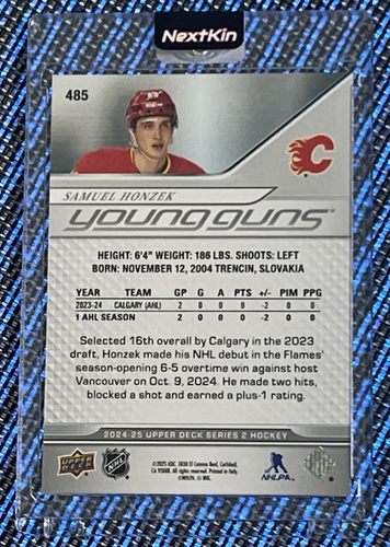 2024-25 Upper Deck Series 2 Samuel Honzek Exclusives Young Guns /100 #485 - Picture 3 of 7
