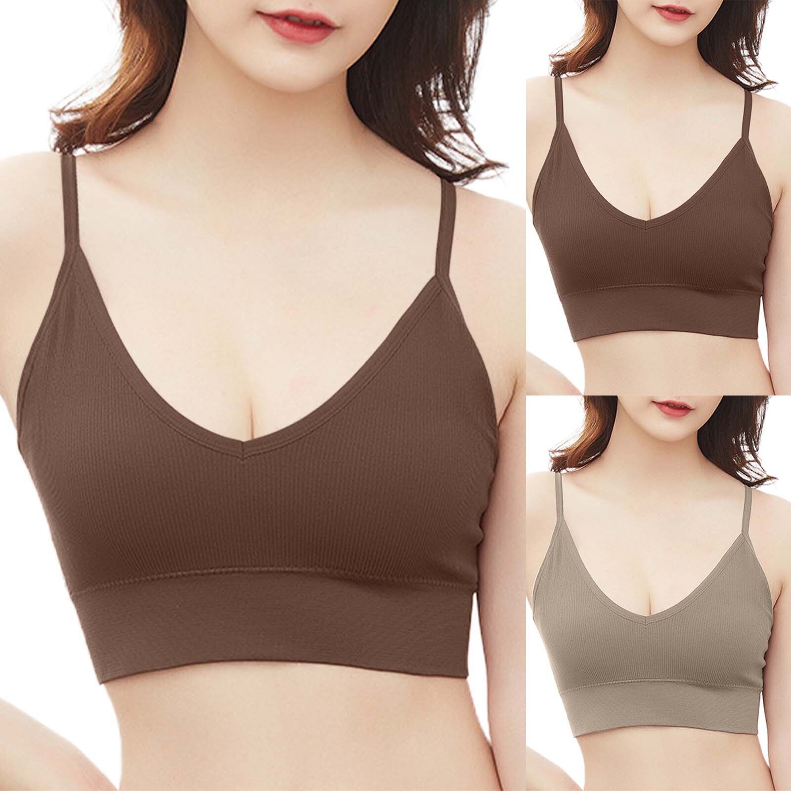 Women's Solid Color Sports Camisole   Seamless Padded Shelf Bra With Built In