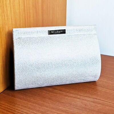 BVLGARI White Gold Small Bag Small Handbag Evening Bulgarian Gold Clutch
