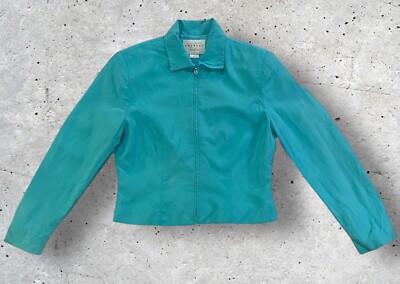 Express Tailleur Silk Linen Blazer Jacket With Zipper Womens