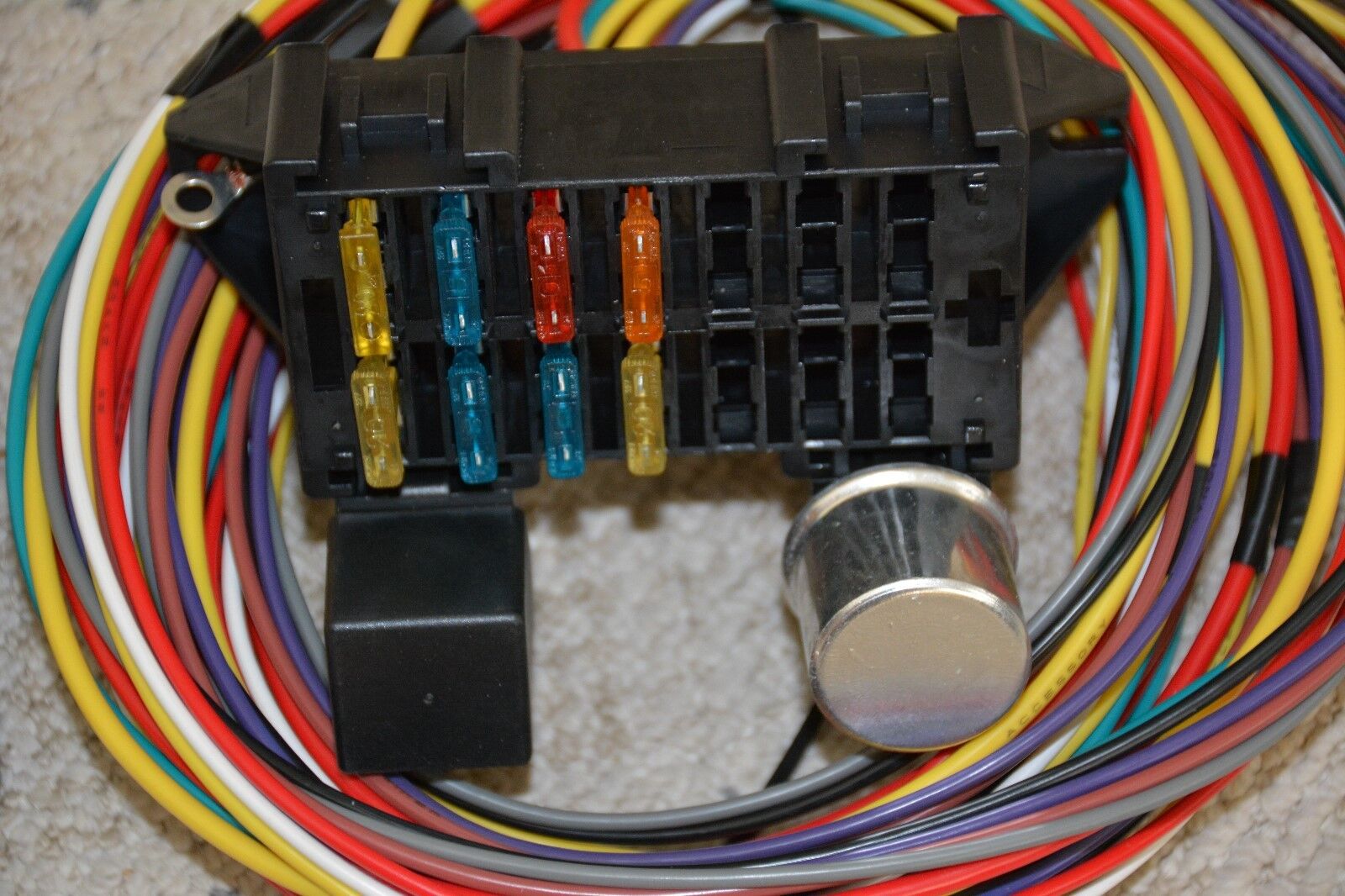 10 Circuit Basic Wire Harness Fuse Box street hot rat rod wiring car truck 12v 