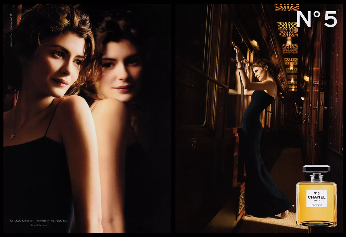 Audrey Tautou 2-page clipping 2008 ad for Chanel No. 5