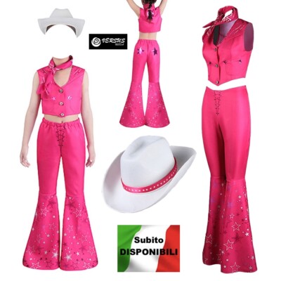 Kleid Kostüm Karneval Damen Mädchen Hose Fuchsia Cosplay Film BARBIE04 S