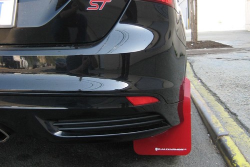 Rally Armor Fits 12-19 Ford Focus ST / 16-19 RS Black Mud Flap W/ Red Logo - Picture 4 of 7