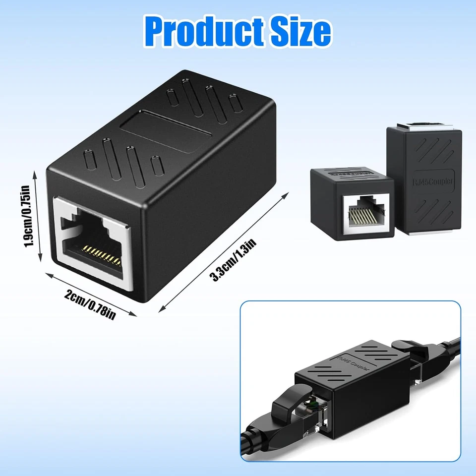 Lote de adaptadores de cable de red LAN Ethernet acoplador en línea RJ45 Cat7 Cat6 Cat5e Cat5 Foto 2 de 4