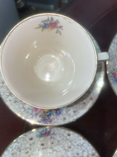 LOTE (4) JUEGO DE TAZAS Y PLATILLOS FLORALES H&K TUNSTALL CHINTZ - Imagen 3 de 7