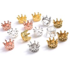 Beads Spacer Alloy Gold Silver Crown for DIY Jewelry 10/20/50pcs