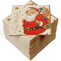 Servietten 100 StüCk 3-Lagig 33X33Cm Weihnachtsmann-Motiv Heku Saugstark