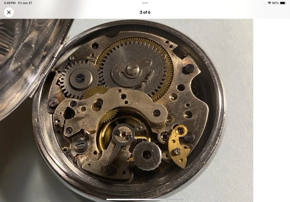 Reloj Bolsillo Alarma Vintage Renova 7 Joyas Suizo para Piezas o para Reparar Foto 3 de 4