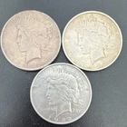 1922 Peace Dollar $1 Silver Coins Lot of 3 90% Silver 0.9 $3 Face 2.14 ozT