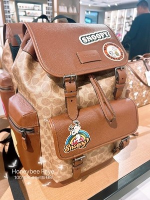 COACH PEANUTS リュック　レザー NWT Coach X Peanuts Sprint Backpack In Signature Canvas With