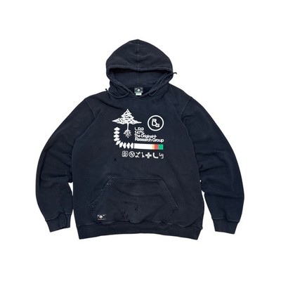 Lifted Research Group LRG 147% thrashed hoodie 3XL Pullover sweatshirt black