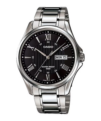 CASIO MTP-1384D-1AVDF HERREN UHR TAG DATUM 40mm RÖMISCHE ZAHLEN UNTERPREIS