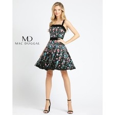 Mac Duggal 4984 Floral Beaded Sleeveless Embellished A-line Dress 6