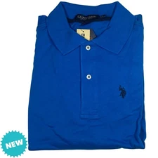 U.S. Polo Assn. Polo Shirt Men's Large Tall Luxury Feel Blue 100% Cotton