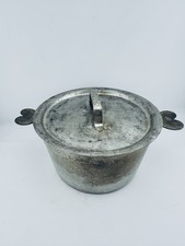 Vintage French Charlotte Mould Pan Heart Handle Aluminium Pot with Lid Kitchen