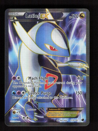 Latios EX - 113/116 - Pokemon Plasma Freeze Black White Full Art Rare Card NM
