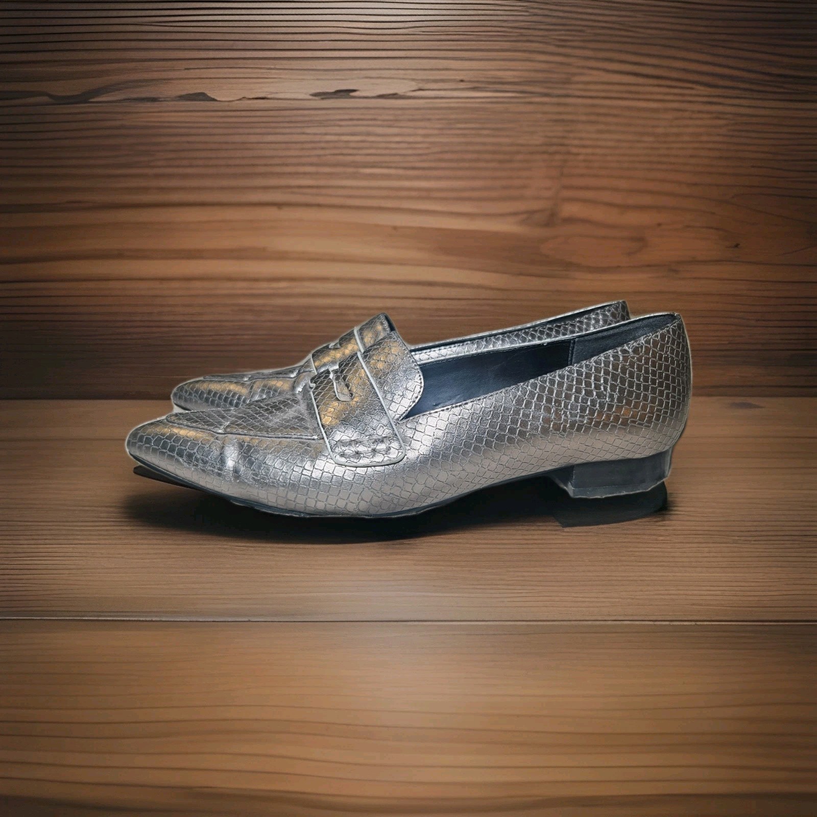 Marc Fisher Silver Flat Loafers Size 7M