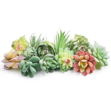 HappyHapi 12 Pcs Artificial Succulents Mini Fake Plants Unpotted Faux Succule...