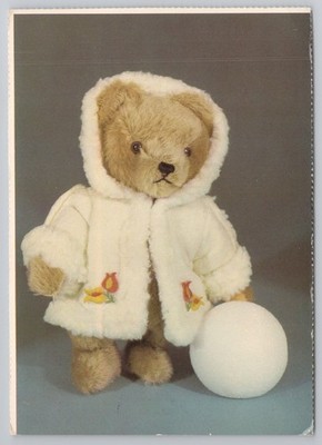 Teddy Bear by Hermann In White Coat Studio Portrait c1985 Postcard