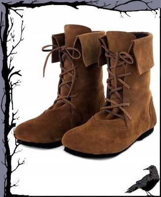 Mittelalter Stulpenstiefel aus Velourleder Aurin  Leonardo Carbone