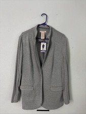 Philosophy Republic Blazer Jersey Knit Stretch Gray Heather Women  s XXL NWT