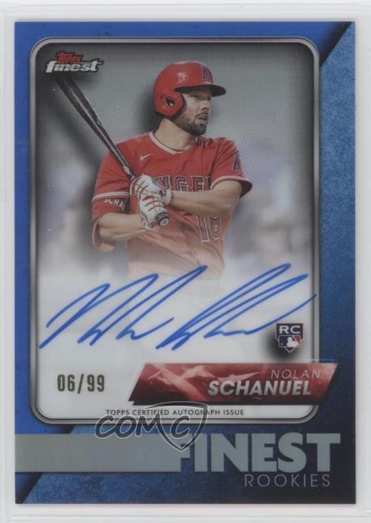 2024 Topps Finest Blue Refractor 6/99 Nolan Schanuel #FR-NS Auto 07i7