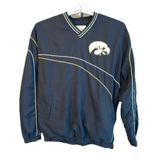 58 Sports Iowa Hawkeyes NCAA Pull Over Winderbreaker Jacket Black Gold Large