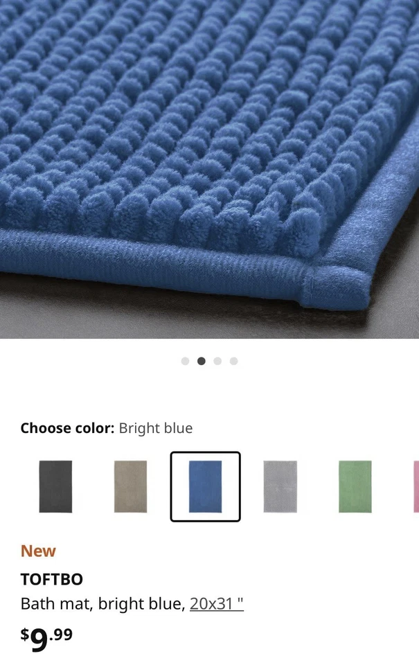 Alfombra de baño IKEA TOFTBO 20x32 índigo 100 % algodón alfombra de baño Foto 2 de 4