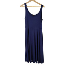 Quince Women Tencel Jersey Fit & Flare Dress Navy Basic Sleeved L