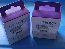 NEW Flamingo Five Blade Razor Refill Cartridges 2x4 8 Stainless Steel Aloe Shea