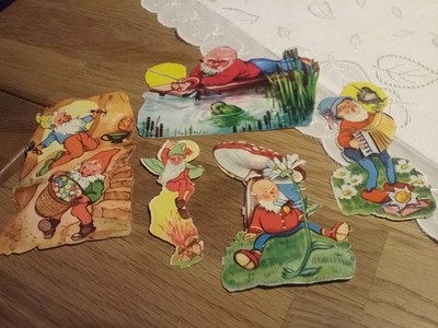 alte Oblaten Glanzbilder Konvolut schön Zwerge Märchen