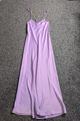 Max&Co Ialceste Maxi Dress Size UK 8 Purple Slip Satin Cami Flowy