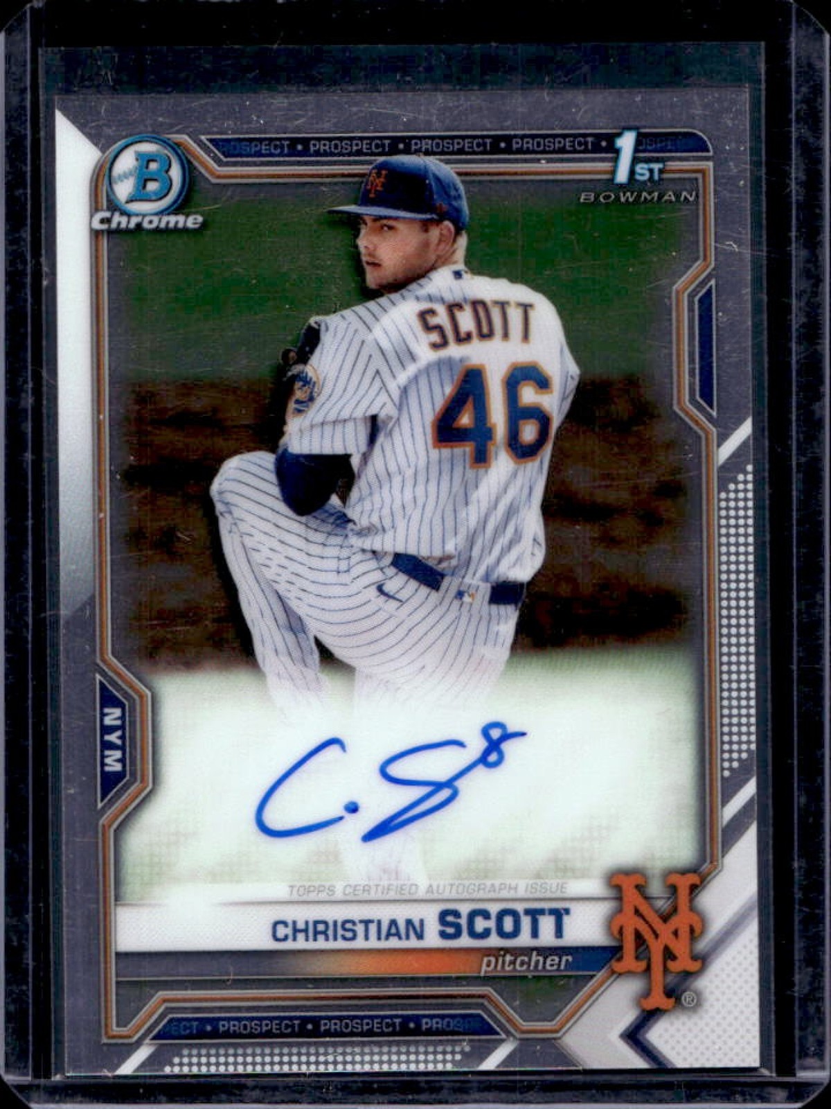 2021 Bowman Draft Christian Scott Chrome Auto 1st Prospect #CDA-CS Mets